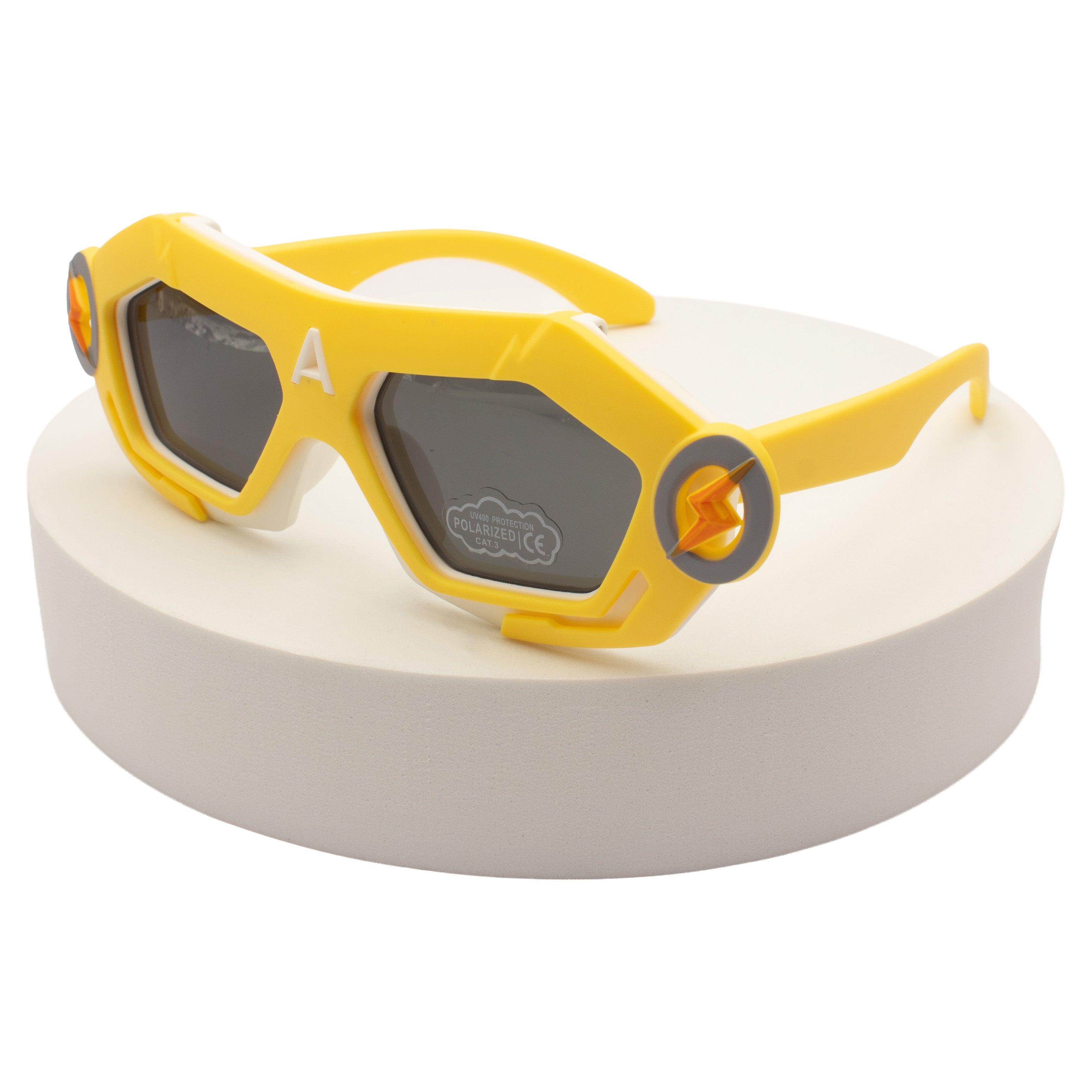 KJAR Kinder Superhero Geometric Polarized Sunglasses – Electric Yellow