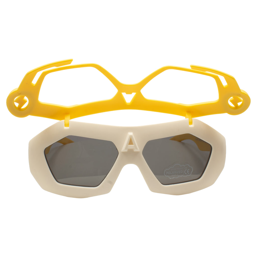 KJAR Kinder Superhero Geometric Polarized Sunglasses – Electric Yellow