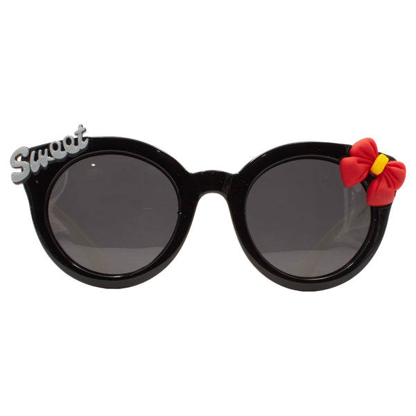 KJAR Kinder "Sweet" Red Bow Round Sunglasses – Classic Black