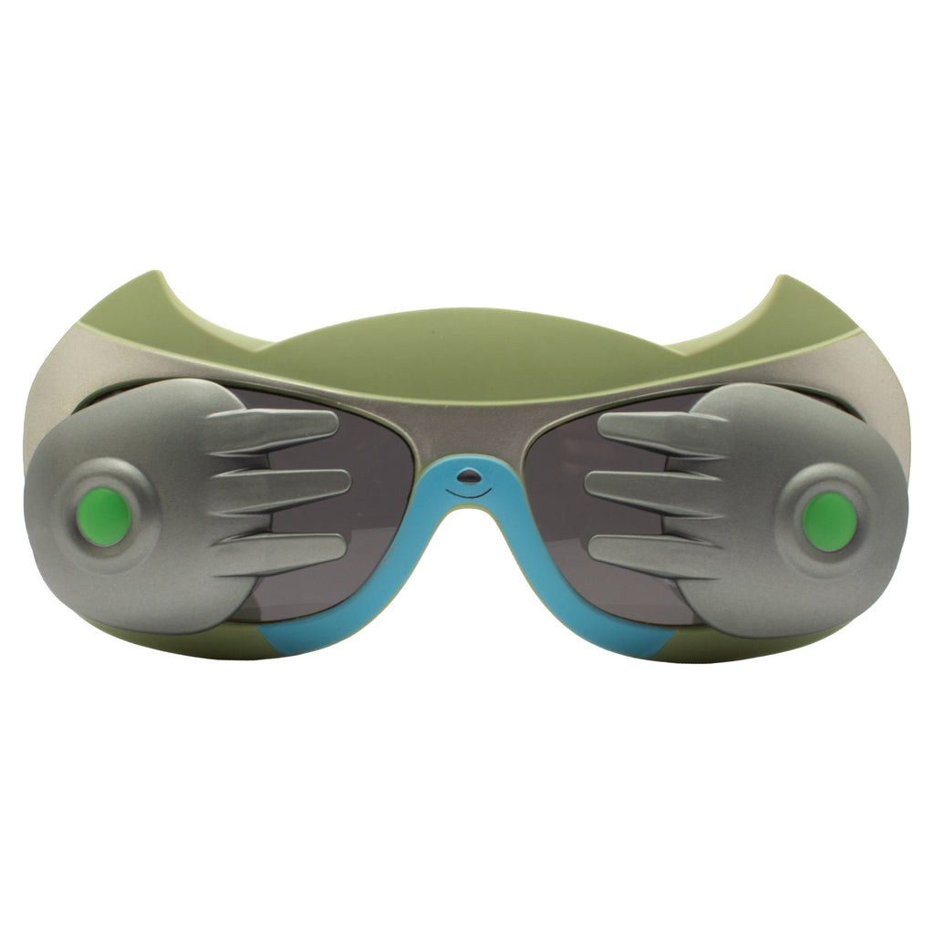 KJAR Kinder Kids Futuristic Alien Hands Sunglasses – Olive Green & Silver
