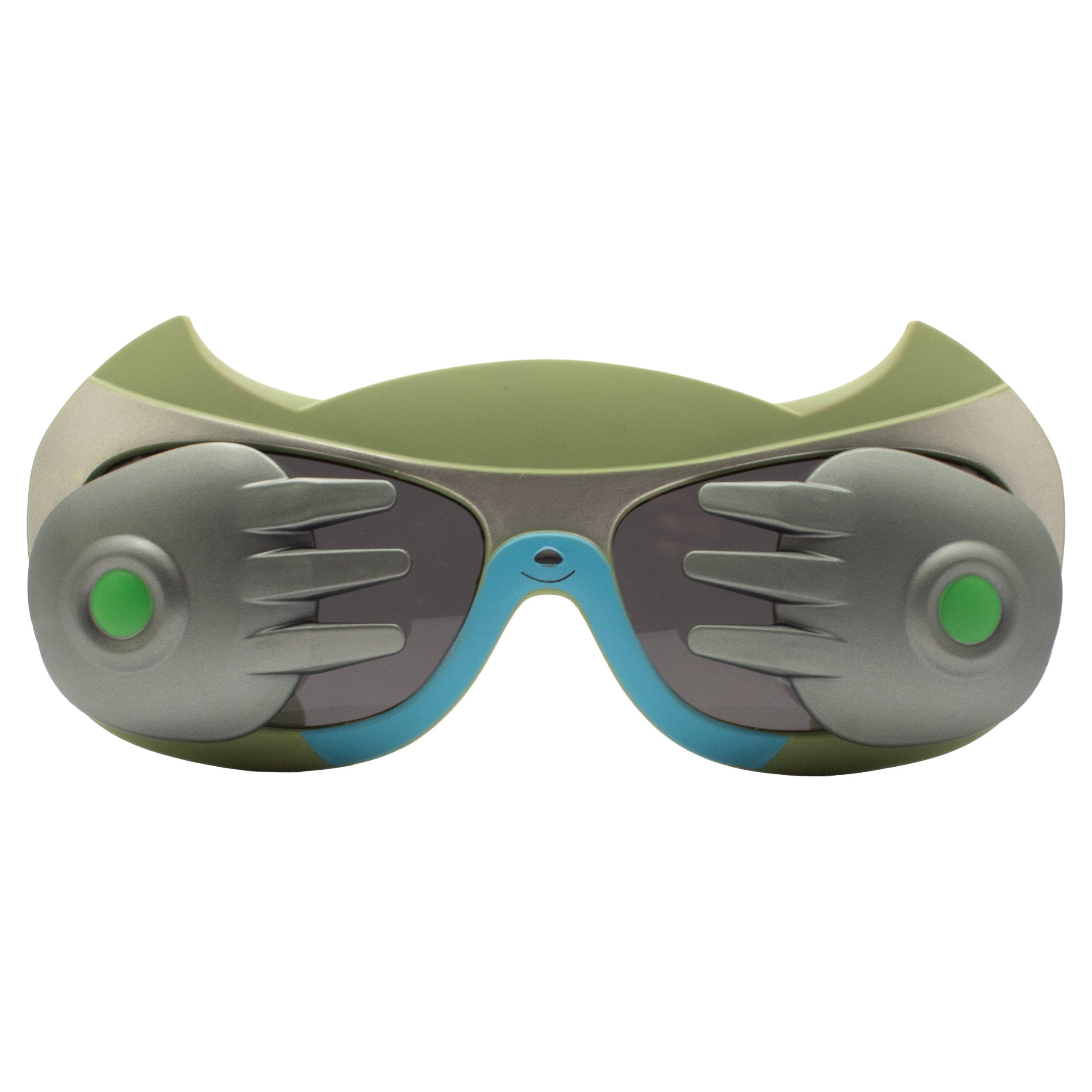 KJAR Kinder Kids Futuristic Alien Hands Sunglasses – Olive Green & Silver