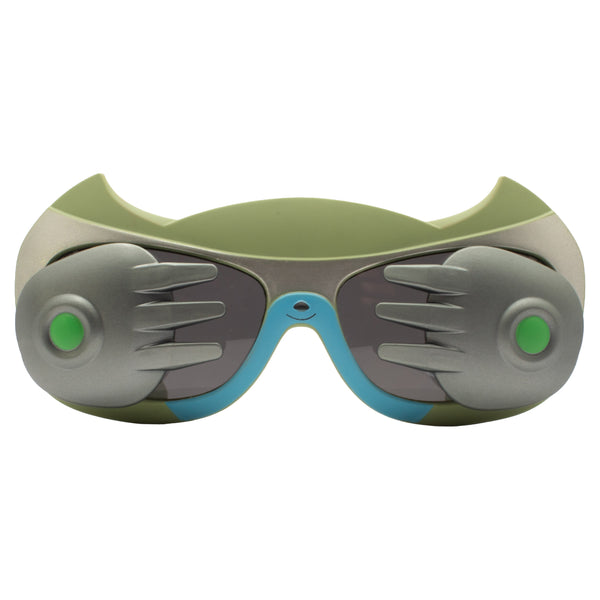 KJAR Kinder Kids Futuristic Alien Hands Sunglasses – Olive Green & Silver