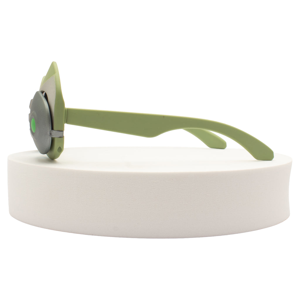 KJAR Kinder Kids Futuristic Alien Hands Sunglasses – Olive Green & Silver