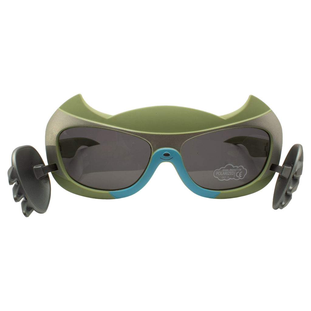 KJAR Kinder Kids Futuristic Alien Hands Sunglasses – Olive Green & Silver